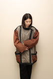 c80's European label - tricolor padded gimmick coat