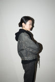 80-90’s ESPRIT - yarn dyed black denim jacket with blanket liner