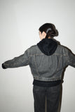 80-90’s ESPRIT - yarn dyed black denim jacket with blanket liner