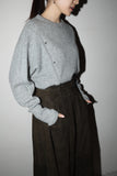 80's wool/angola dolman sleeve knit sweater with studs