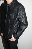 c90's leather jacket with French military detail