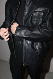 c90's leather jacket with French military detail