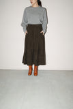 80’s European label - leather semi-flare skirt