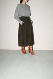 80’s European label - leather semi-flare skirt