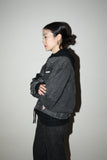 80-90’s GEORGES MARCIANO for GUESS - geometrical cutting cropped denim jacket