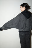 80-90’s GEORGES MARCIANO for GUESS - geometrical cutting cropped denim jacket