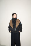 c80’s bicolor volume neck blouson