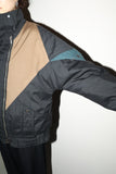 c80’s bicolor volume neck blouson