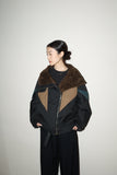 c80’s bicolor volume neck blouson