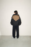 c80’s bicolor volume neck blouson