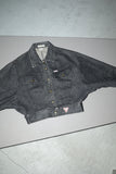 80-90’s GEORGES MARCIANO for GUESS - geometrical cutting cropped denim jacket