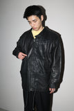 80-90's leather medium-length jacket