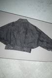 80-90’s GEORGES MARCIANO for GUESS - geometrical cutting cropped denim jacket