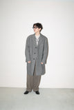 90-00’s European label - wool/cashmere herringbone middle length coat