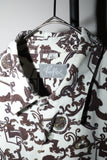 90-00's "Baroque style" printed corduroy all patterned shirt