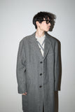 90-00’s European label - wool/cashmere herringbone middle length coat