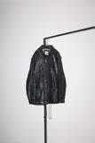 80-90's leather medium-length jacket