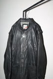 80-90's leather medium-length jacket