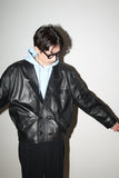 c90's leather double breasted cropped blouson