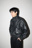 80's leather blouson jacket