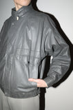 80's leather blouson in concrete gray