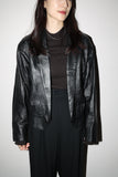 80-90's leather short length jacket