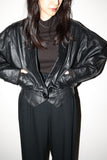 80-90's leather short length jacket