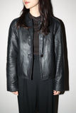 80-90's leather short length jacket