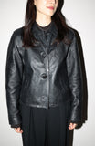 80-90's leather short length jacket