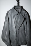 80's leather blouson in concrete gray