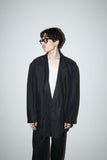 80-90's linen double breasted tailored jacket
