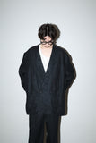 80-90's linen double breasted tailored jacket
