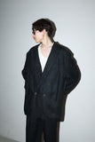 80-90's linen double breasted tailored jacket