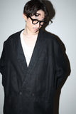 80-90's linen double breasted tailored jacket