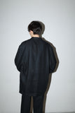 80-90's linen double breasted tailored jacket