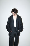 80-90's linen double breasted tailored jacket