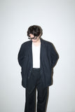 80-90's European label - cotton/linen unique design tailored jacket