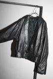 80-90's leather short length jacket