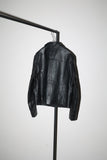 80-90's leather short length jacket