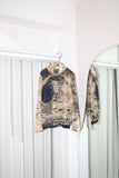 90-00's sheer turtle neck art print pullover