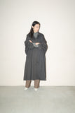 80-90's flat pattern oversized gabardine coat