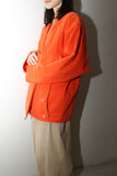 80's RAMOWEAR - cotton graphical cutting double breasted jacket