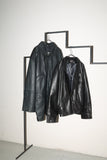 c90's leather double breasted cropped blouson