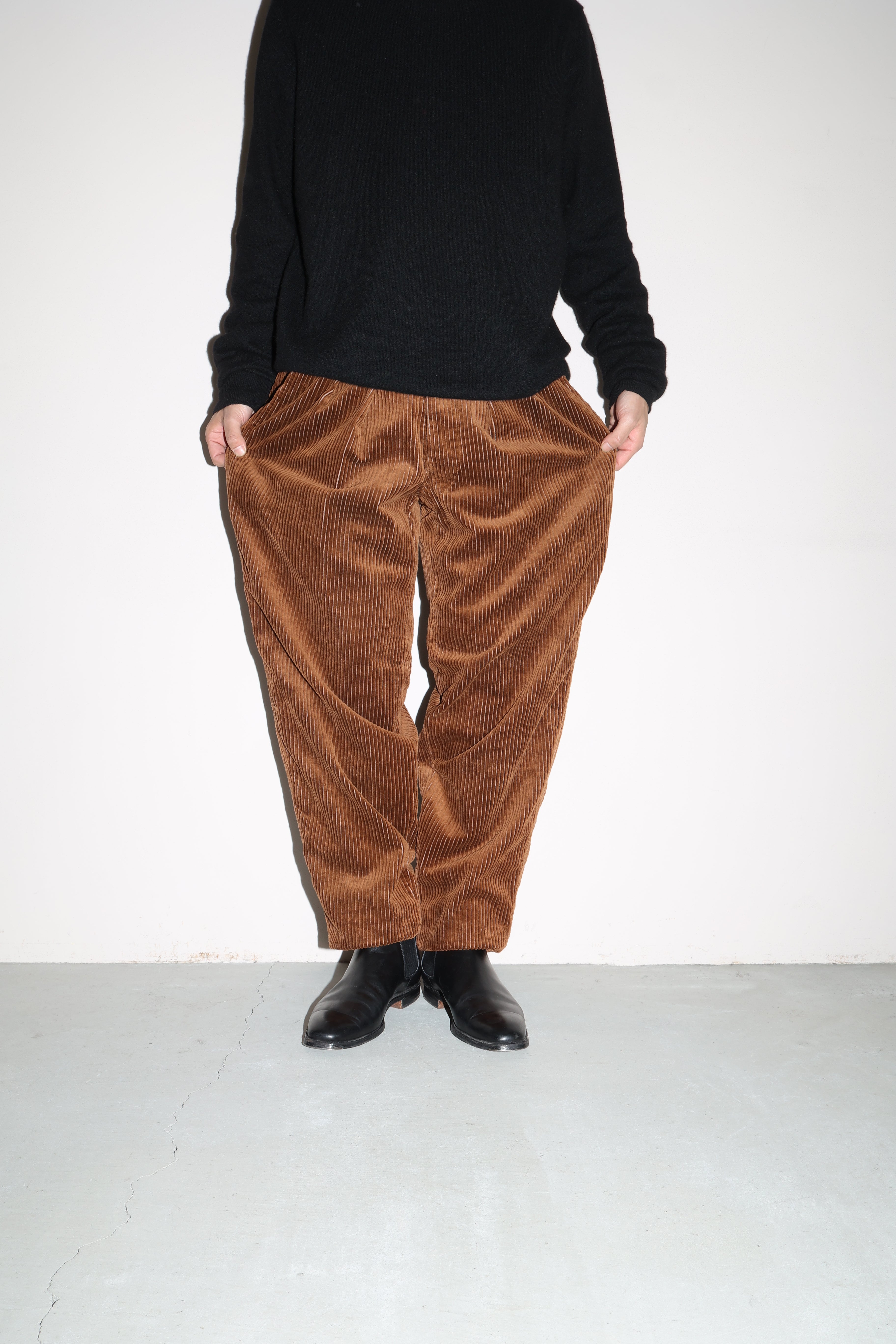 80's BALL complexed tuck design wise-wale corduroy pants