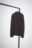 80-90's ANNE KLEIN - cashmere hi-neck knit sweater with shoulder and cuffs buttons