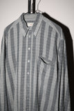 80-90's cotton stripe shirt with metallic botton