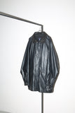 90's GANT - coated cotton half coat with leather collar