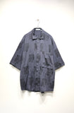 80's cotton/rayon pleated front "CAFE" shirt