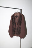 80's knit/faux-suede switched cardigan-blouson