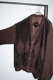 80's knit/faux-suede switched cardigan-blouson